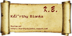 Kürthy Bianka névjegykártya