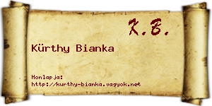 Kürthy Bianka névjegykártya